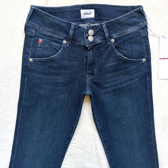 HUDSON Collin Midrise Bootcut Ankle Cropped Alexa Dark Wash Stretch Jeans - Picture 10 of 15